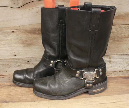 MENS MILWAUKEE CLASSIC HARNESS BLACK LEATHER MOTORCYCLE / BIKER BOOTS ...