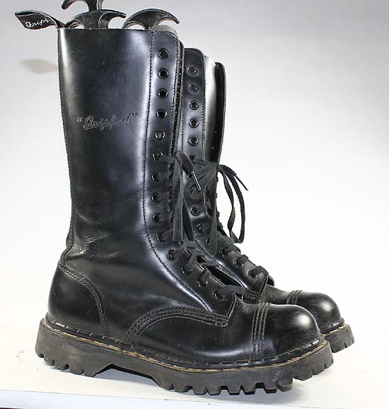 GRIPFAST TALL LEATHER CAP TOE PUNK ROCKER BOOTS MENS sz 6  