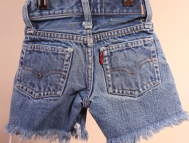 BABIES VINTAGE LEVI BIG E CUT OFF JEAN SHORTS sz 17x3  