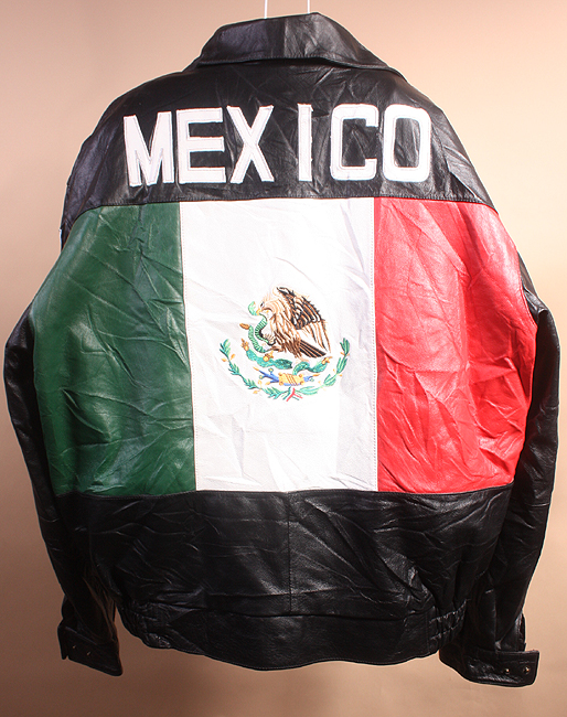 BMM SOFT LEATHER FLIGHT/VARSITY MEXICO JACKET   XL NWOT  