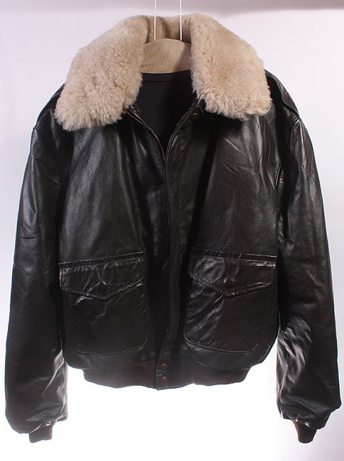 MENS EXCELLED LEATHER FAUX FUR G 1/A 2 FLIGHT COAT XXL  