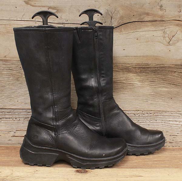 Womens Leather Sketchers Black Zip Up Mid-Calf Boots Sz 8 | eBay
