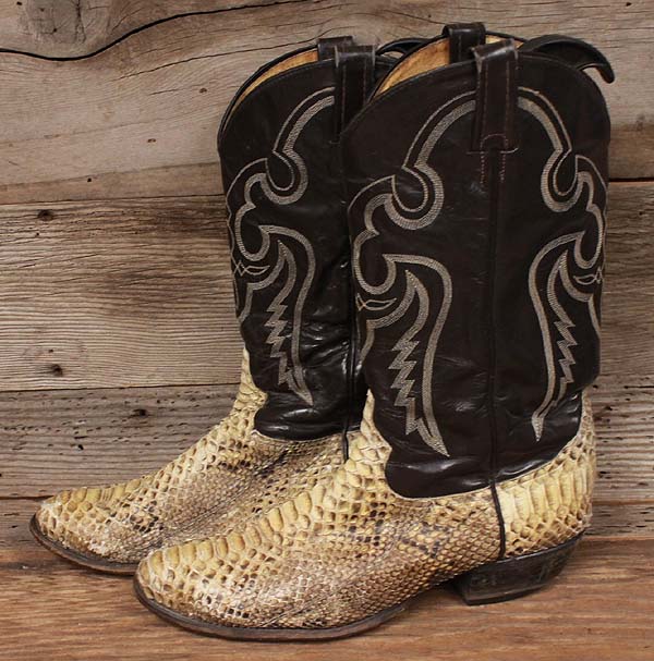 TONY LAMA MENS LEATHER / SNAKE SKIN WESTERN COWBOY BOOTS SZ 10.5 | eBay